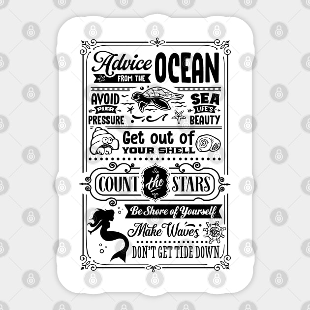 Advice From The Ocean Sticker by busines_night